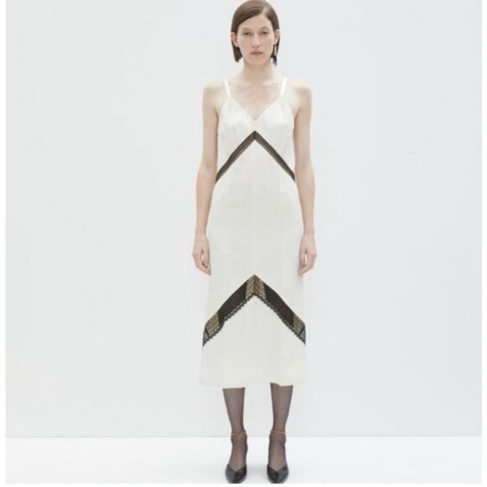 Helmut Lang Babydoll Lace Midi Slip Dress Designer SAMPLE! Size S